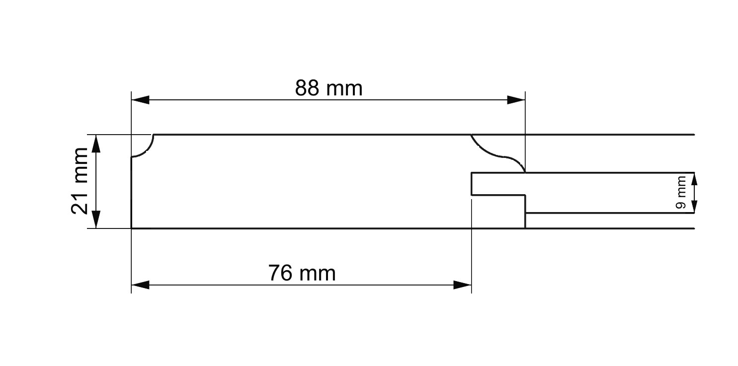 řez rámovým dvířkem DANA